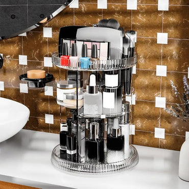 Rotating Makeup Organizer 6 Layers Acrylic Transparent Skincare Organizer 360 Degree Rotatable Make up Holder Large Capacity