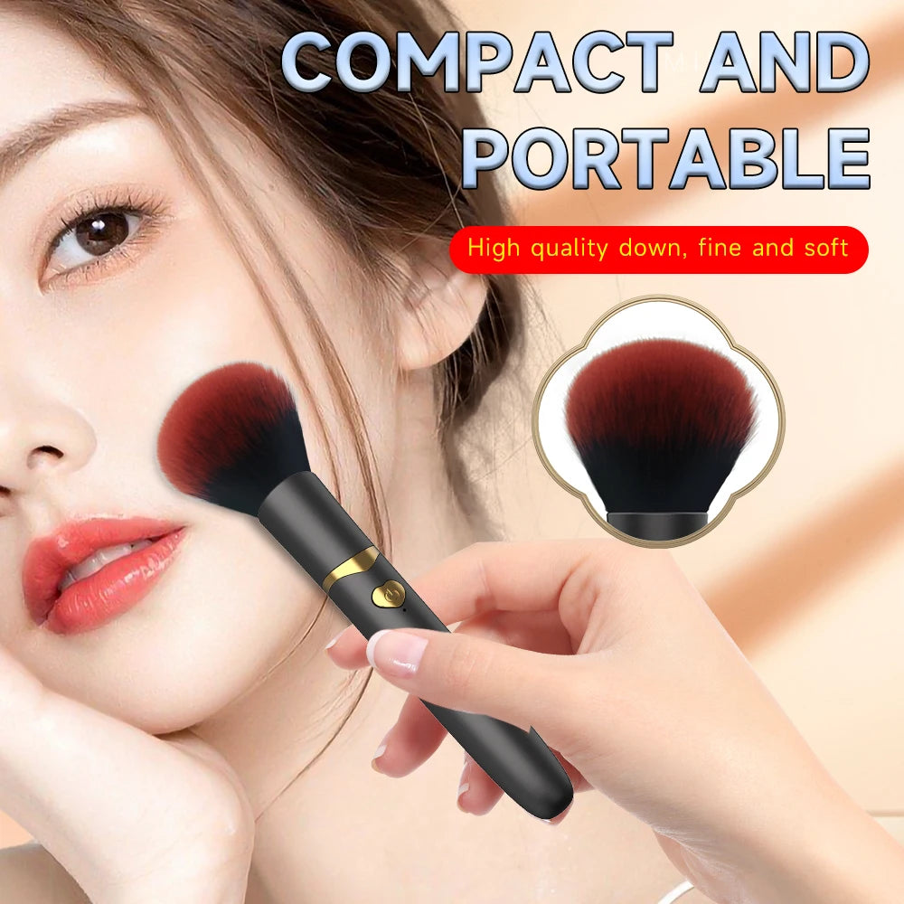 2 In 1 Electric Foundation Brush 7 Vibration Makeup Brush Multi-Function Soft Fluffy Portable Rechargeable Detail Makeup Tools