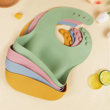 9Pcs Silicone Baby Feeding Set Suction Bowl Divided Plate Bibs Fruit Feeder Spoons Forks Sippy Cup Utensil Sets BPA-Free Tablewa