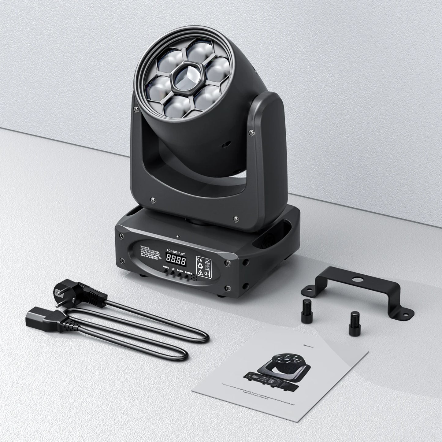 Yiflamefly 150W Bee Eye Gobo Moving Head Lights 6X10W RGBW Stage Lights DMX512 DJ Lights For Disco Party Club Bar Show