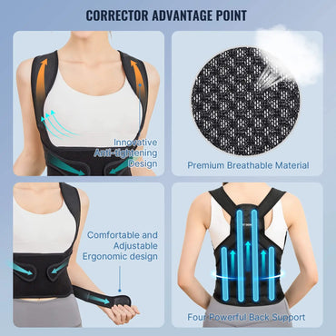 Back Brace Posture Corrector For Unisex Shoulder Straightener Adjustable Full Back Support Upper Hunchback Spine Corrector