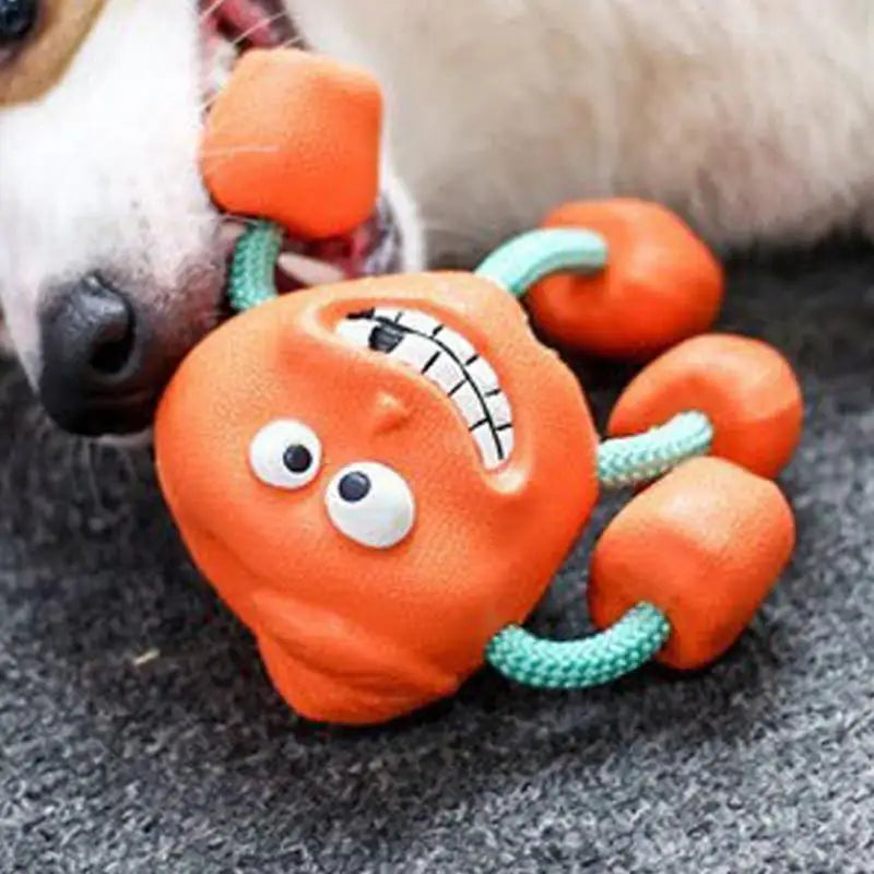 Rubber Dog Toys Squeaky Indestructible Rubber Dog Toys Funny Super Chewer Dog Toy For Aggressive Chewers Interactive Pet Toy For