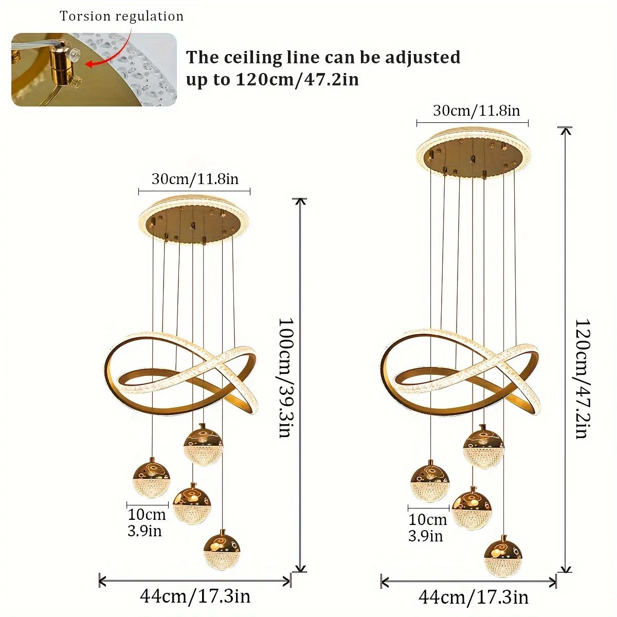 Modern LED Restaurant Lamp, Three-color Dimmable Light, Dining Room Chandelier, Apartment Living Room Clothing Store Bar Light
