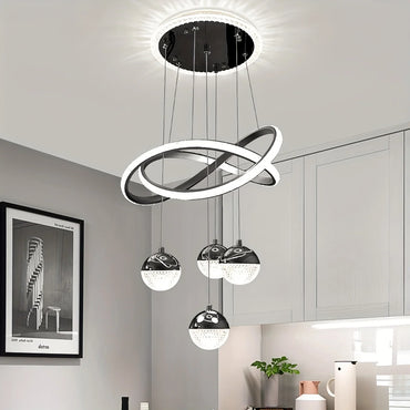 Modern LED Restaurant Lamp, Three-color Dimmable Light, Dining Room Chandelier, Apartment Living Room Clothing Store Bar Light