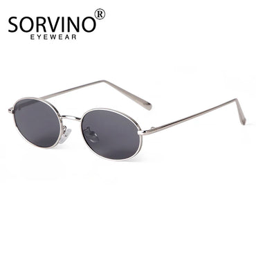 SORVINO Retro Small Oval Sunglasses Vintage for Men and Women Fashion Designer Unisex Sun Glasses 90s Street Style Eyeglasses