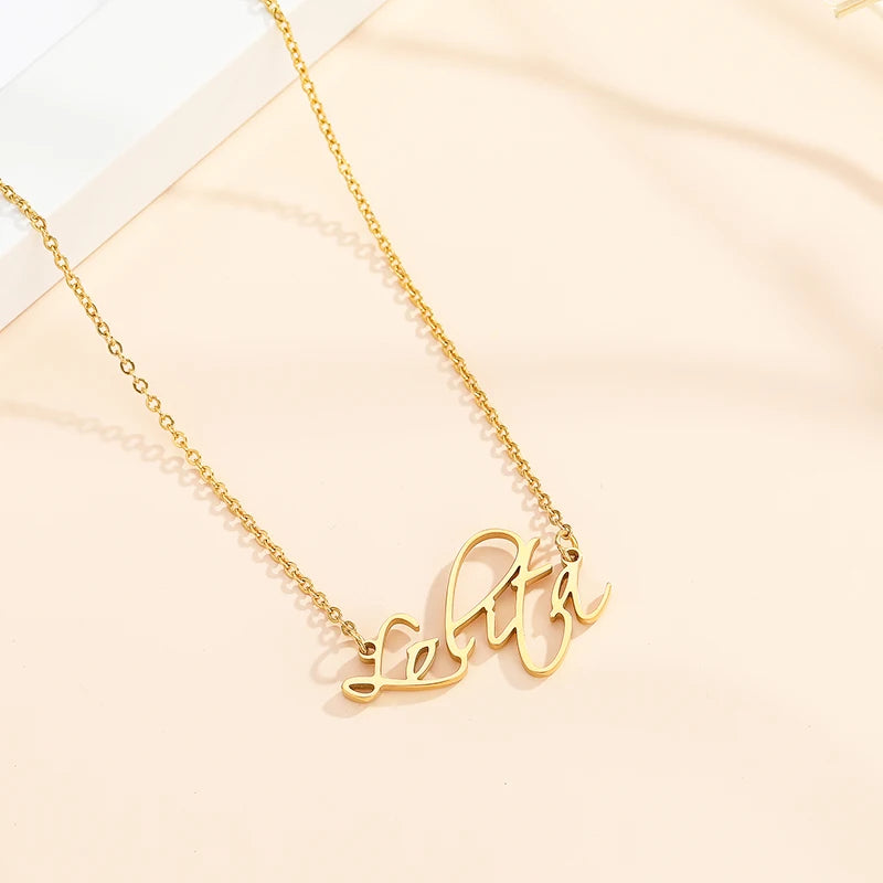 DODOAI 925 Sterling Silver Name Necklace Custom Necklaces Jewelry Personality Letter Choker Necklaces with Name for Women Girls