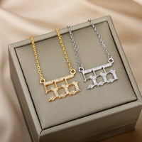 Zircon Angel Number Necklaces 111 222 333 444 555 666 777 888 999 Stainless Steel Necklace For Women Devil Choker Trend Jewelry