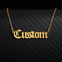 Old English Custom Name Necklaces For Women Men Stainless Steel Customized Necklace Pendant Personalized Goth Neck Chain Jewelry
