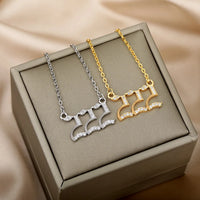 Zircon Angel Number Necklaces 111 222 333 444 555 666 777 888 999 Stainless Steel Necklace For Women Devil Choker Trend Jewelry