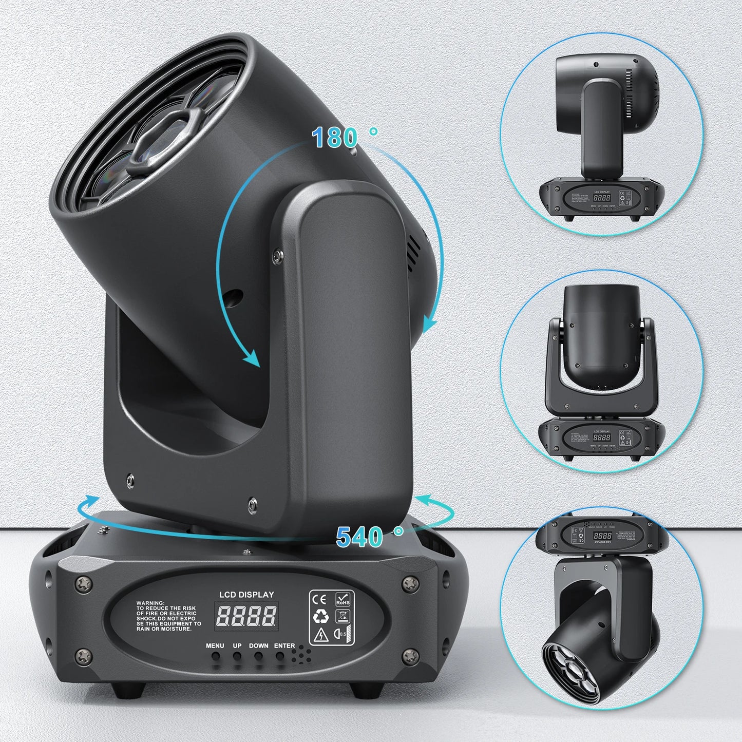Yiflamefly 150W Bee Eye Gobo Moving Head Lights 6X10W RGBW Stage Lights DMX512 DJ Lights For Disco Party Club Bar Show