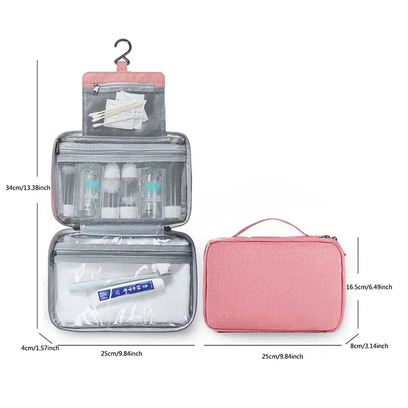 Travel Hanging Toiletry Bag Water-proof Cosmetic Storage Bag Bathroom Beauty Wash Bag AccessoryTowel Bag Wet Dry Separated Bag