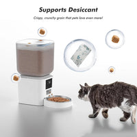 Furpipi Automatic Cat Feeders with Key Contol SUS ABS 8L Large Capacity Pet Smart Feeder Automatic Cat Dog Food Dispenser