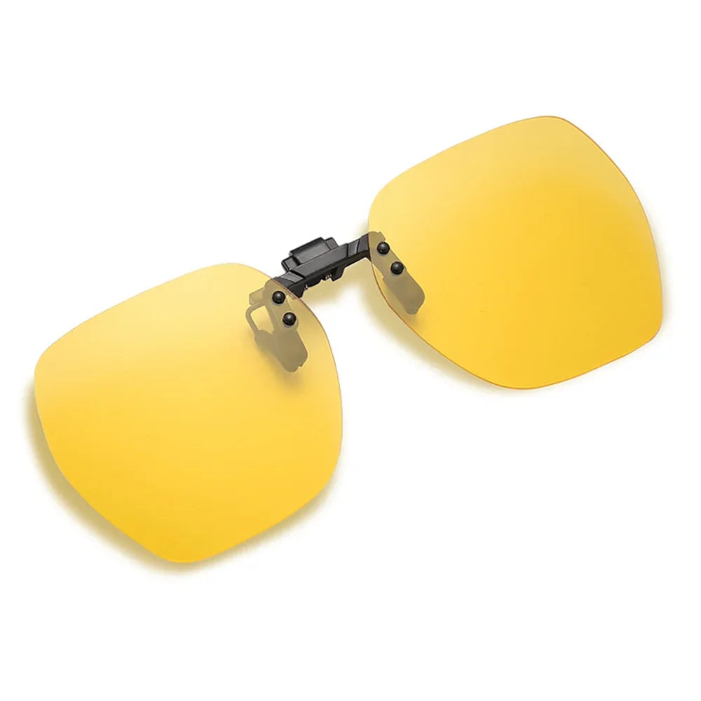 KLASSNUM Polarized Sunglasses Clip Men's Flip Up Clip on Glasses Square Frame Pilot Sun Glasses Women Driving Glasses Shades 1Pc