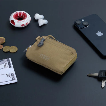 1TG TACTICAL Waterproof EDC Pouch Portable Key Change Purse Wallet Travel Kit Coin Mini Purse & Card Slots And Zippers Pouch