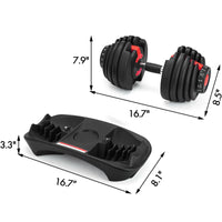 VEVOR 24Kg Dumbbells Adjustable 2.5-24KG Fitness Workouts Dumbbells Set Sports Fitness Equipment For Exercise Health