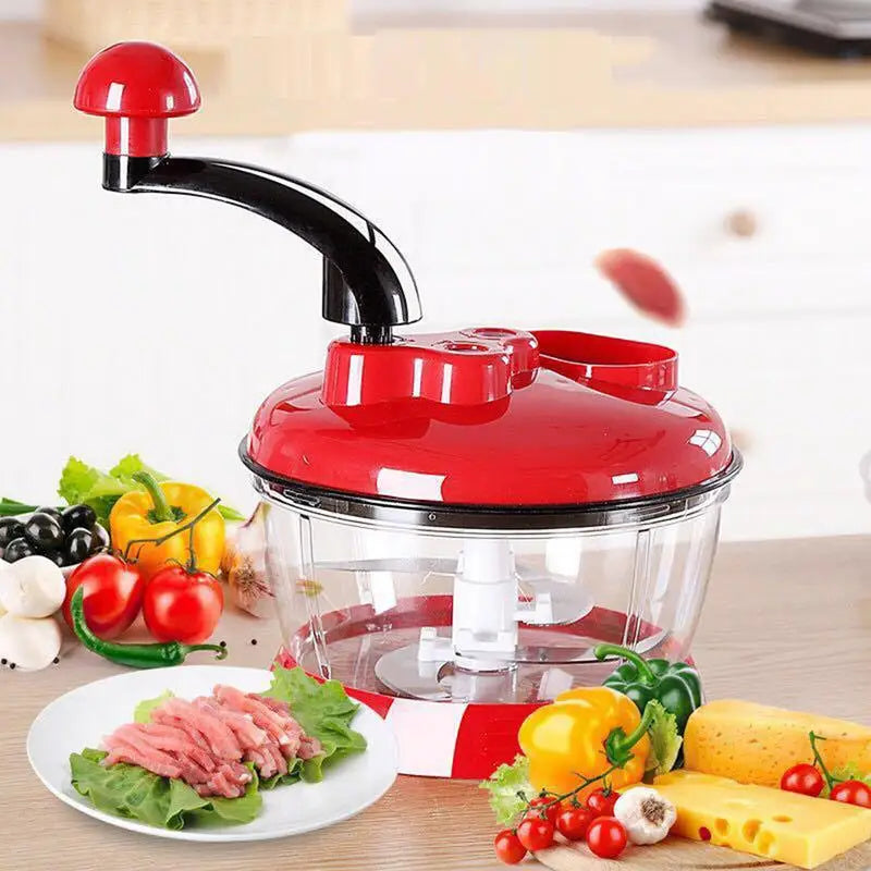 Manual Hand Chopper Large Capacity Vegetable Salad Chopper Portable Sturdy Onion Cutter Garlic Press Crusher for Kitchen Cooking