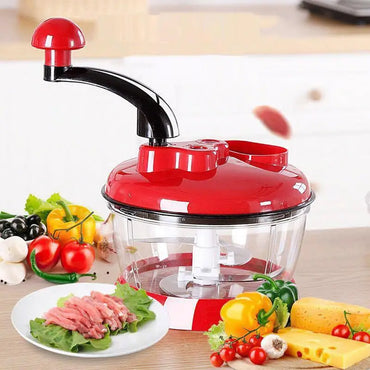 Manual Hand Chopper Large Capacity Vegetable Salad Chopper Portable Sturdy Onion Cutter Garlic Press Crusher for Kitchen Cooking