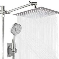 Bathroom chrome plated concealed stainless steel pressurized shower shower set with extended lever arm, toilet top spray shower