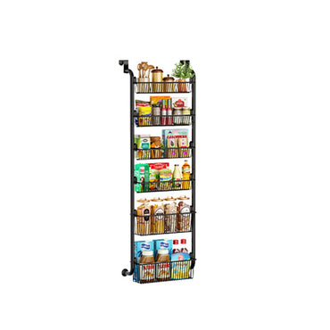 Over The Door Organizer, Metal Behind Door Hanging Storage Organizer Shelf With Adjustable Basket, Door Hanging Organizer