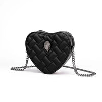2024 Women's Heart-Shaped Herringbone Crossbody Bag with Eagle and Bird Head Shoulder Bag Chain Purse