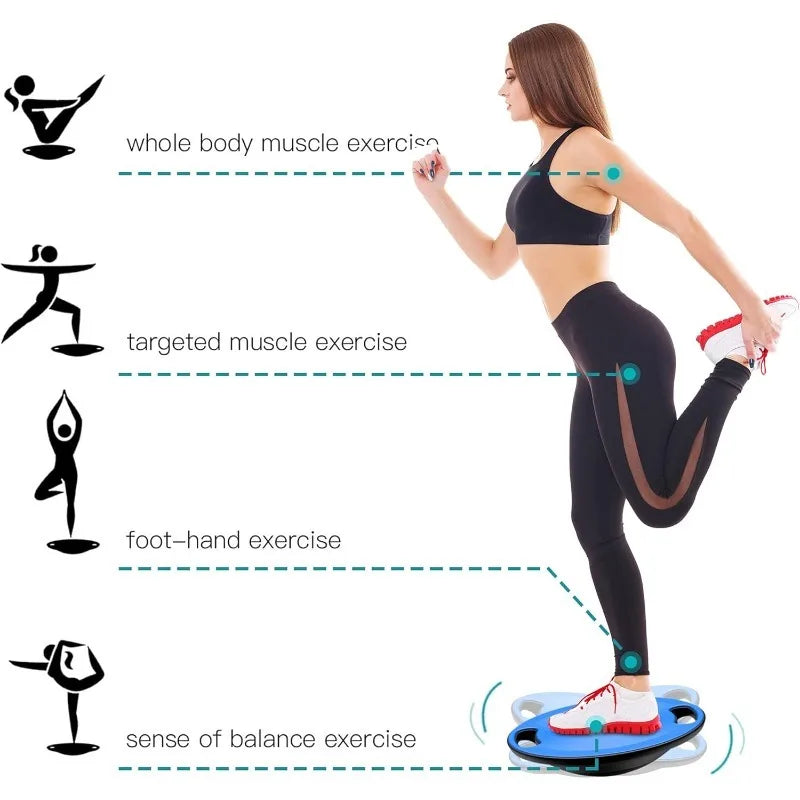 EVERYMILE Wobble Balance Board, Exercise Balance Stability Trainer Portable Balance Board with Handle for Workout Core Trainer P