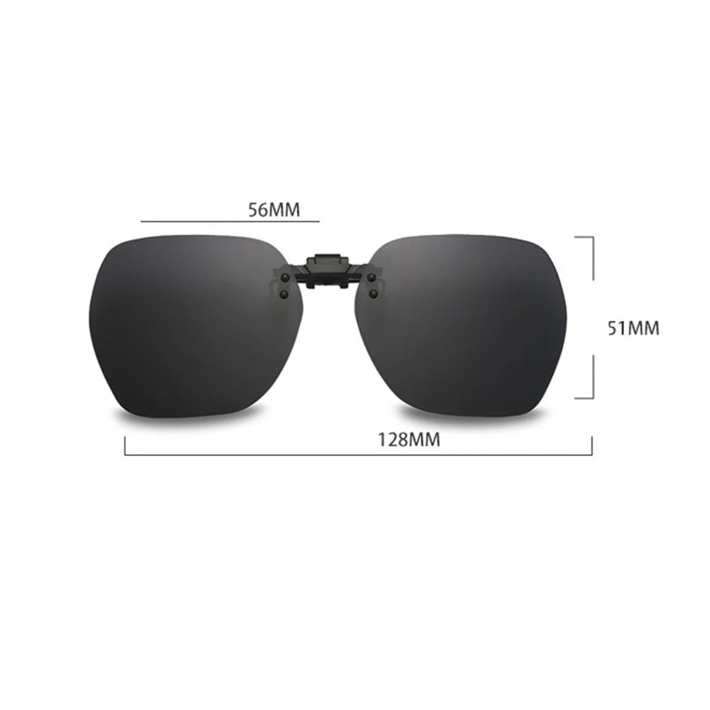 KLASSNUM Polarized Sunglasses Clip Men's Flip Up Clip on Glasses Square Frame Pilot Sun Glasses Women Driving Glasses Shades 1Pc