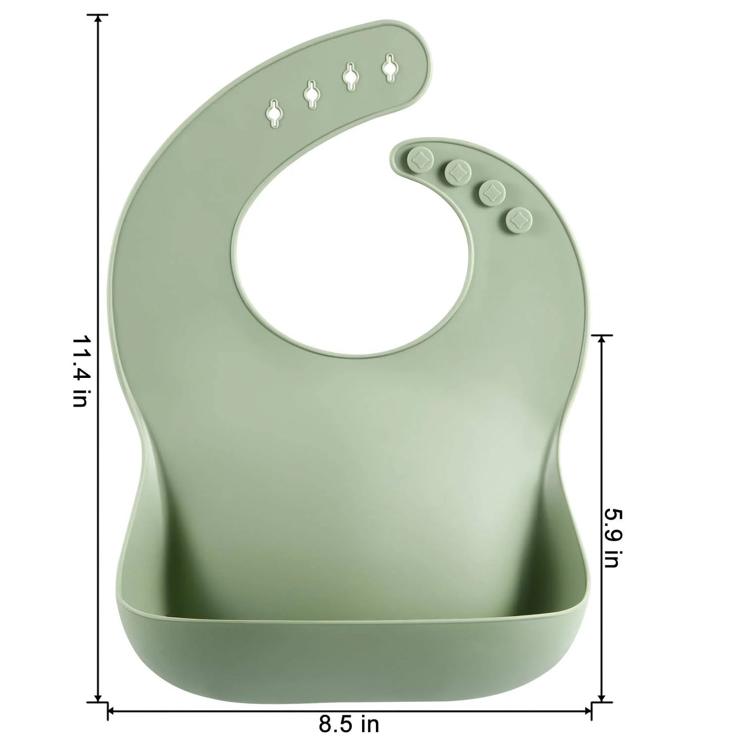Set of 3 Silicone Baby Bibs Waterproof, Soft, Unisex, 10-72 Months (Brown/Blue/Green)