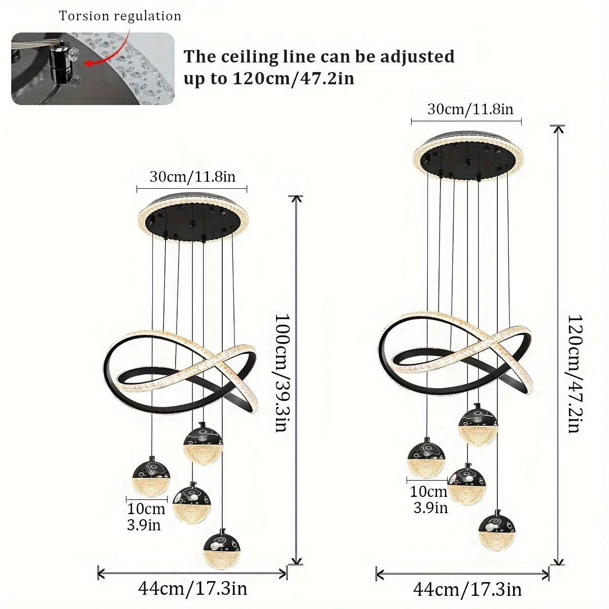 Modern LED Restaurant Lamp, Three-color Dimmable Light, Dining Room Chandelier, Apartment Living Room Clothing Store Bar Light