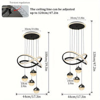 Modern LED Restaurant Lamp, Three-color Dimmable Light, Dining Room Chandelier, Apartment Living Room Clothing Store Bar Light