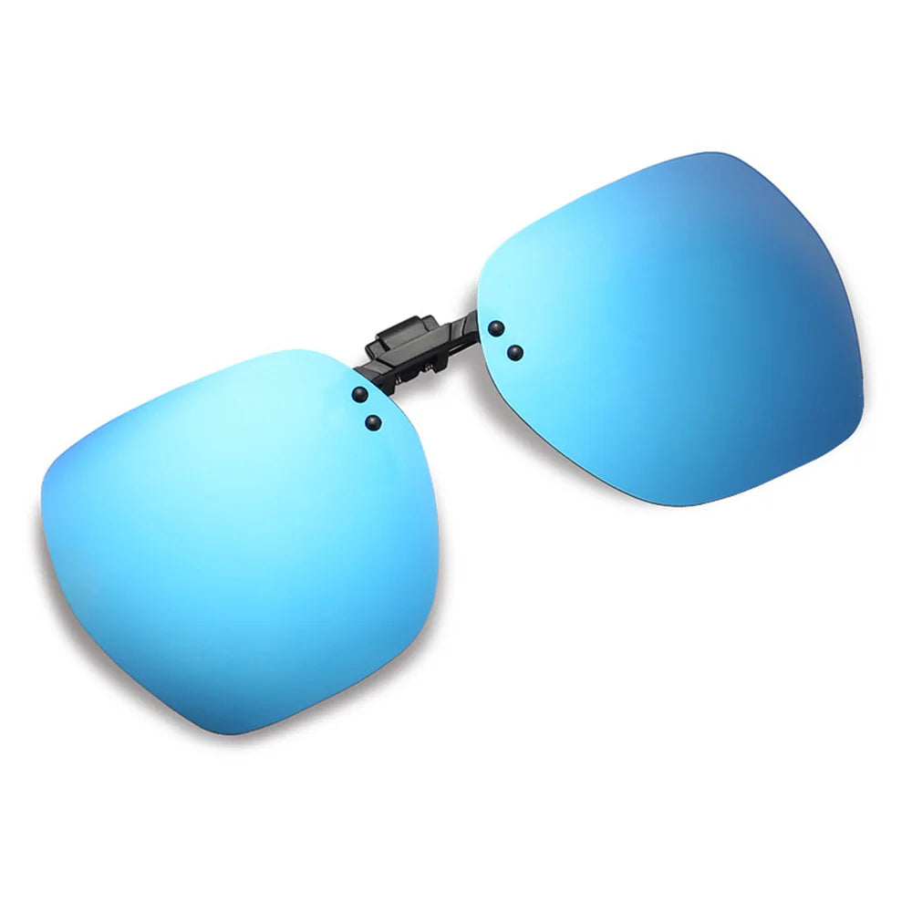 KLASSNUM Polarized Sunglasses Clip Men's Flip Up Clip on Glasses Square Frame Pilot Sun Glasses Women Driving Glasses Shades 1Pc