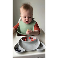 Set of 3 Silicone Baby Bibs Waterproof, Soft, Unisex, 10-72 Months (Brown/Blue/Green)