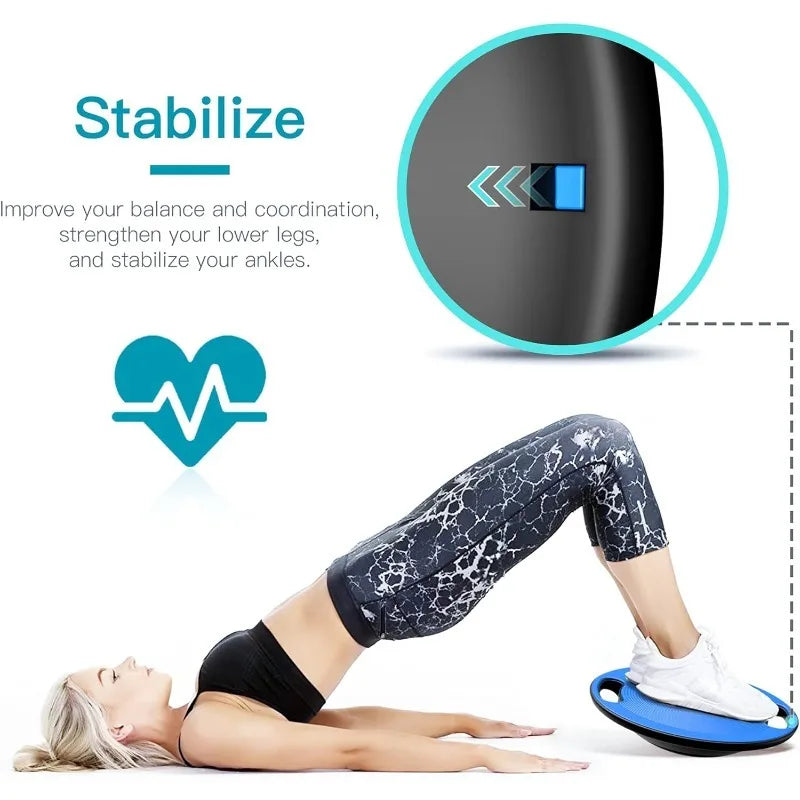 EVERYMILE Wobble Balance Board, Exercise Balance Stability Trainer Portable Balance Board with Handle for Workout Core Trainer P