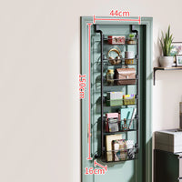 Over The Door Organizer, Metal Behind Door Hanging Storage Organizer Shelf With Adjustable Basket, Door Hanging Organizer