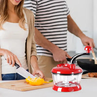 Manual Hand Chopper Large Capacity Vegetable Salad Chopper Portable Sturdy Onion Cutter Garlic Press Crusher for Kitchen Cooking
