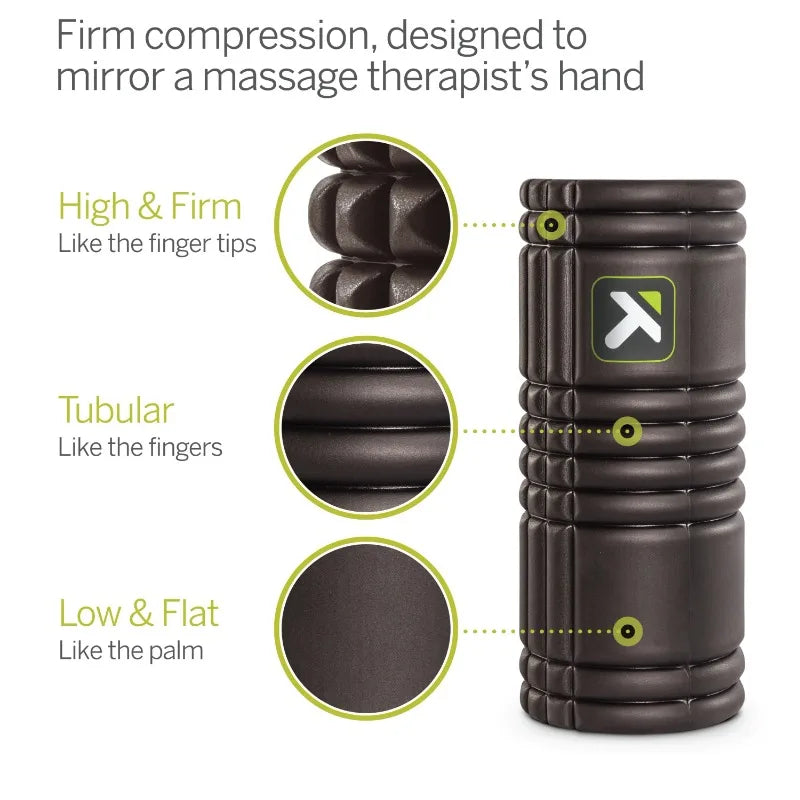 TriggerPoint GRID 1.0 Deep Tissue Massage Foam Roller, Black 13"
