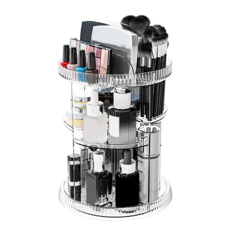 Rotating Makeup Organizer 6 Layers Acrylic Transparent Skincare Organizer 360 Degree Rotatable Make up Holder Large Capacity