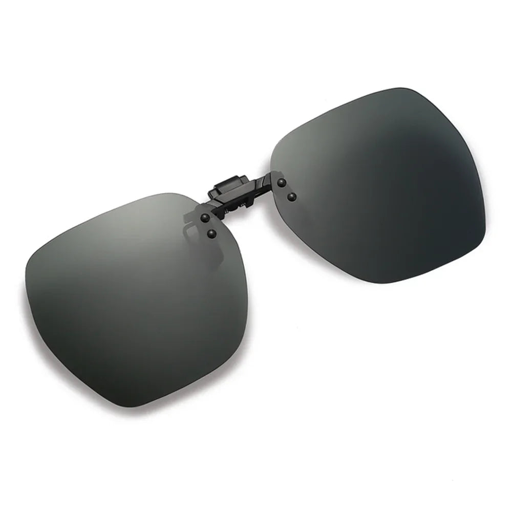 KLASSNUM Polarized Sunglasses Clip Men's Flip Up Clip on Glasses Square Frame Pilot Sun Glasses Women Driving Glasses Shades 1Pc