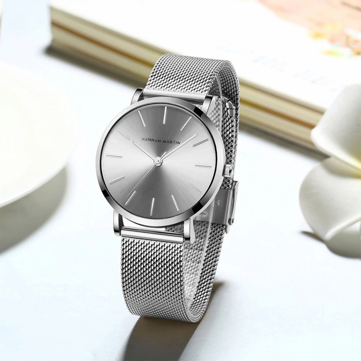 Hannah Martin Women Watch Top Brand Japan Quartz Movement 36mm Rose Gold Waterproof Fashionable Nordic Minimalist Ladies Watches