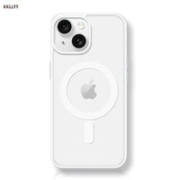 Magnetic Transparent Phone Case - Silicone Soft Edge + Acrylic Hard Back - Full Protection for iPhone 16/15/14/13/12/11 Pro Max