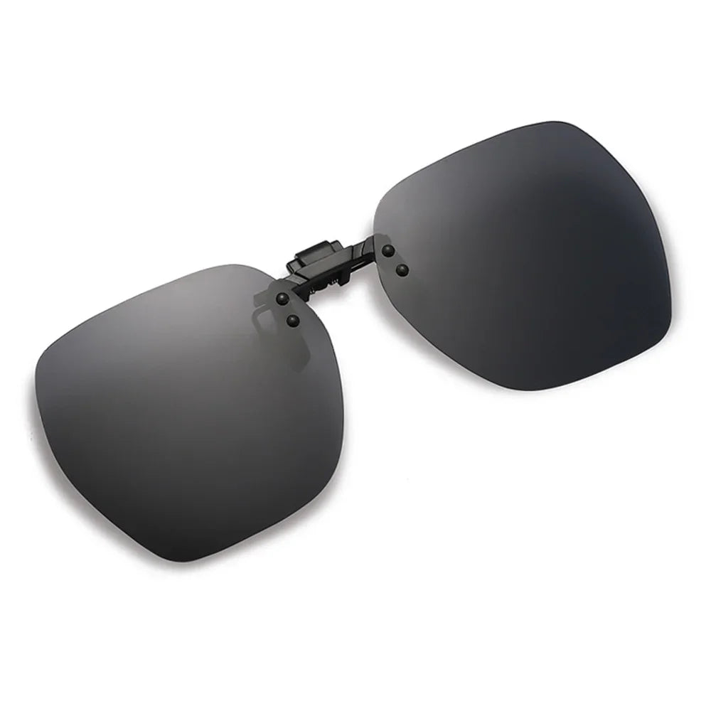 KLASSNUM Polarized Sunglasses Clip Men's Flip Up Clip on Glasses Square Frame Pilot Sun Glasses Women Driving Glasses Shades 1Pc
