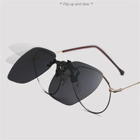 KLASSNUM Polarized Sunglasses Clip Men's Flip Up Clip on Glasses Square Frame Pilot Sun Glasses Women Driving Glasses Shades 1Pc
