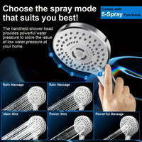 Bathroom chrome plated concealed stainless steel pressurized shower shower set with extended lever arm, toilet top spray shower