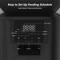 Furpipi Automatic Cat Feeders with Key Contol SUS ABS 8L Large Capacity Pet Smart Feeder Automatic Cat Dog Food Dispenser