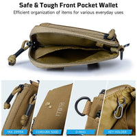 1TG TACTICAL Waterproof EDC Pouch Portable Key Change Purse Wallet Travel Kit Coin Mini Purse & Card Slots And Zippers Pouch