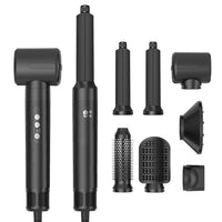 7 in 1 Professional Hair Dryer Brush 110,000 RPM Brushless Hot Air Volumizing Blow Dryer Brush Air Styling Curling Iron Wand