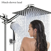 Bathroom chrome plated concealed stainless steel pressurized shower shower set with extended lever arm, toilet top spray shower
