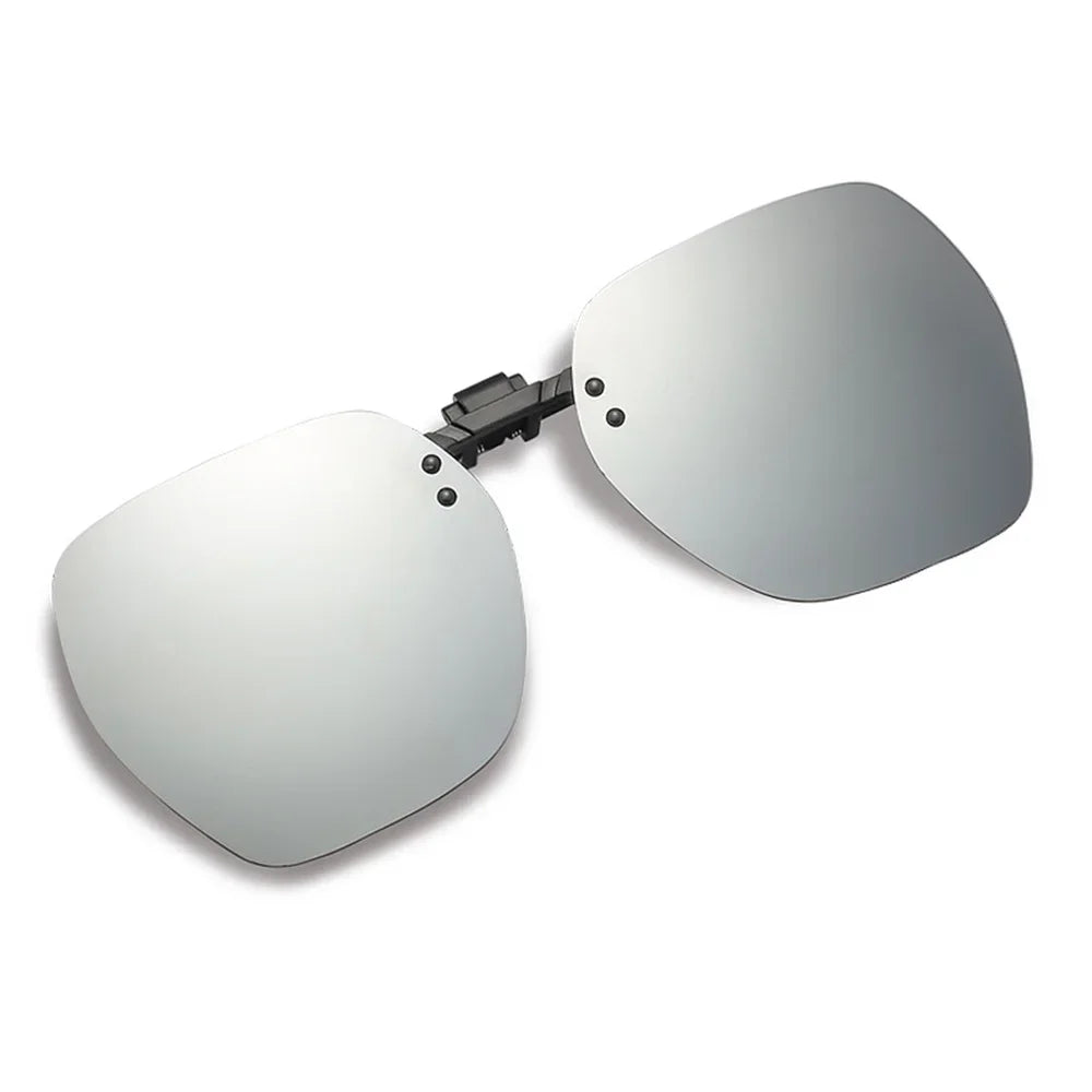 KLASSNUM Polarized Sunglasses Clip Men's Flip Up Clip on Glasses Square Frame Pilot Sun Glasses Women Driving Glasses Shades 1Pc