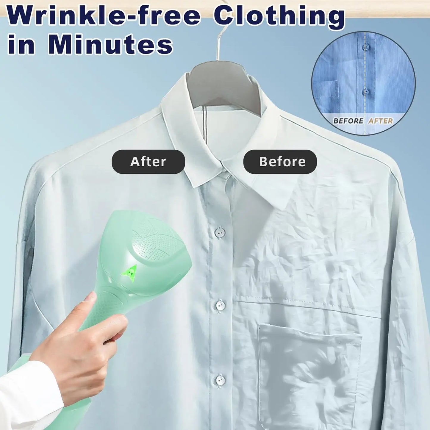 Clothes Steamer, Portable Hand held Garment Steamer Iron 1600W 280ml Water Tank for Curtains,Beddings,Cowboy hats Wedding Dress
