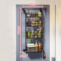 Over The Door Organizer, Metal Behind Door Hanging Storage Organizer Shelf With Adjustable Basket, Door Hanging Organizer