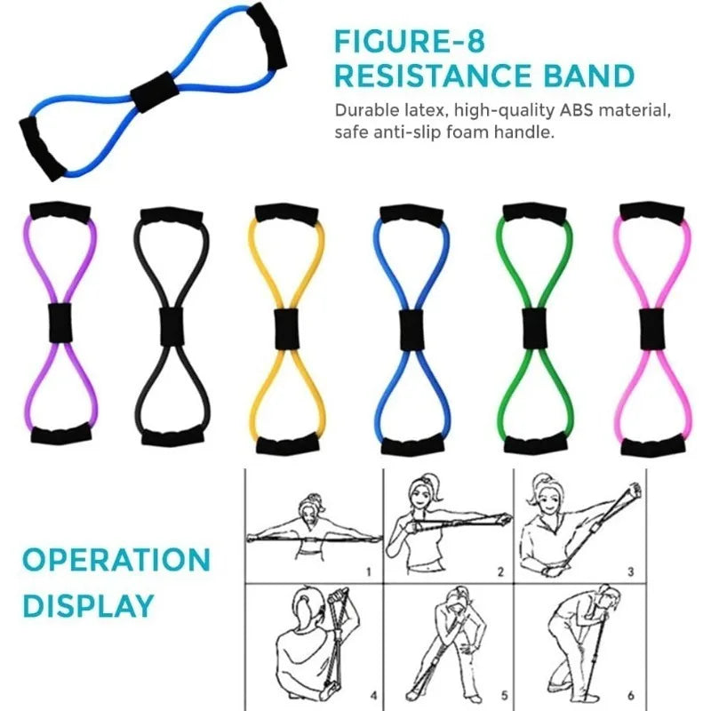 Yoga Sets for Women Pilates at Home Equipment Pilates Magic Ring Booty Bands for Working Out Glutes Yoga Ball 25cm Figure 8 Resi